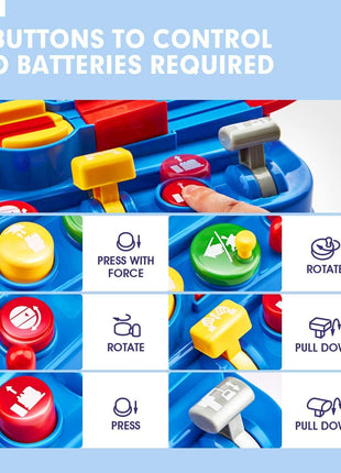 HIRNAYA Car Race Track Adventure Toys for 3+ Year Old Boys & Girls, City Rescue Preschool Educational Vehicle Puzzle Playset 