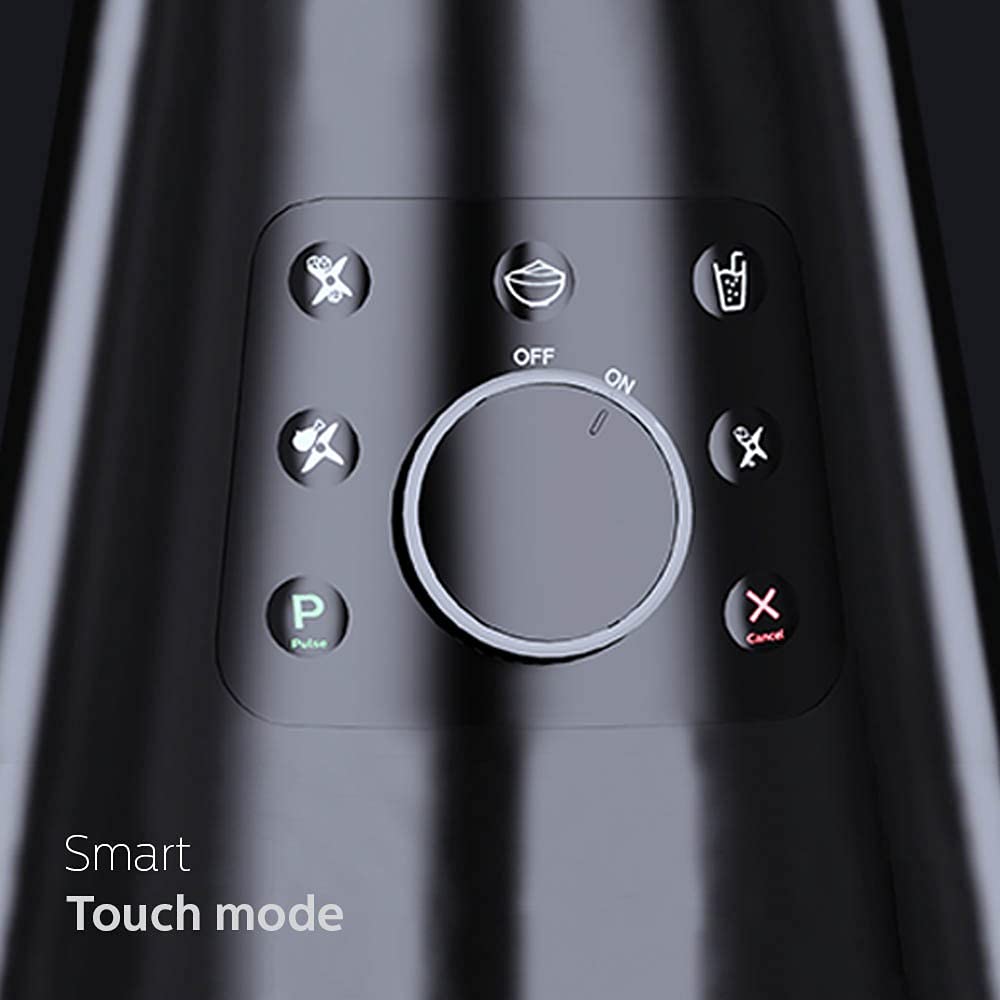 PHILIPS HL7777/00 Mixer Grinder, 750W, 4 Jars, Smart One-Touch Mode, 50%* Reduction in sound power, Digital Interface, Intelli-speed Technology for Pre-Set cooking, Soft Sound Technology, Metallic Silver and Bold Black, Large 