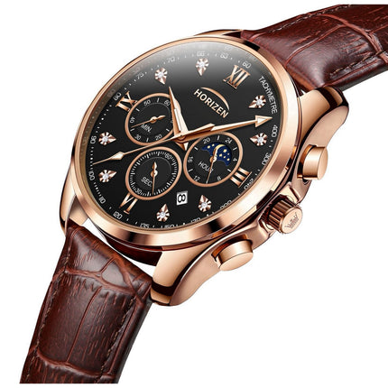 HORIZEN Chronograph Classic Luxury Watch for Men (Black Dial) 