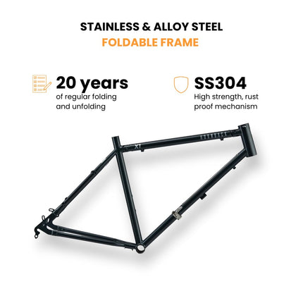 HORNBACK Xpand Foldable Cycle 27.5" | Single Speed Mountain Bike | Front Suspension | Mechanical Disc Brakes | Fully Assembled | for Adults & Teens Age 12+ (Thunder Blue) 