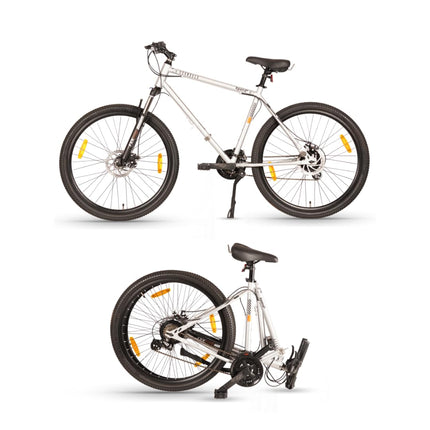 HORNBACK Xpand+ Foldable Mountain Cycle | 27.5 Inch | Shimano 21-Speed Gear Bicycle for Adults & Teens | FSK Pro Suspension 100mm | Fully Assembled | Ideal for Men & Women Age 13+ | Lightning Sliver 