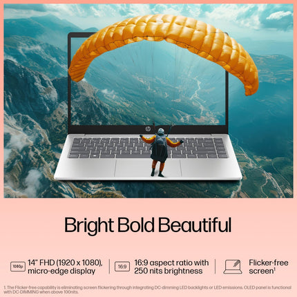 HP 14, 13th Gen Intel Core i5-1334U Laptop (16GB DDR4,512GB SSD) Anti-Glare, Micro-Edge, 14/35.6cm, FHD, Win11, M365 Basic(1yr),Office Home24, Silver,1.4kg, FHD Camera w/Privacy Shutter,ep0340TU 