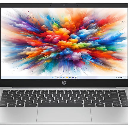 HP 14 (2025), AMD Ryzen 3 7330U Quad Core - (16 GB/512 GB SSD/AMD Radeon Graphics/Windows 11 Pro) Thin and Light Business Laptop/14.0" HD Display/Backlit + Fingerprint/Silver/1.4 kg/MS Office 2021 