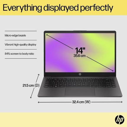 HP 14 245 G10 (2025), AMD Ryzen 5 7520U Quad Core - (8 GB/512 GB SSD/AMD Radeon Graphics/Windows 11) Thin and Light Business Laptop/14.0" HD Display/Ash Grey/1.36 kg MS Office 2021 