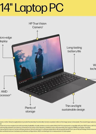HP 14 245 G10 (2025), AMD Ryzen 5 7520U Quad Core - (8 GB/512 GB SSD/AMD Radeon Graphics/Windows 11) Thin and Light Business Laptop/14.0" HD Display/Ash Grey/1.36 kg MS Office 2021 
