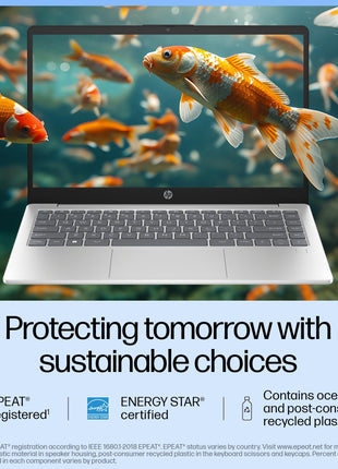 HP 14 AI, Intel Core Ultra 7 155H (16GB DDR5, 512GB SSD) FHD, Anti-Glare, 14"/35.6cm, Win11, Office21, Silver, 1.4kg, gr1023TU, Intel Arc Graphics, FHD Camera w/Shutter, Backlit Kb AI Powered Laptop 