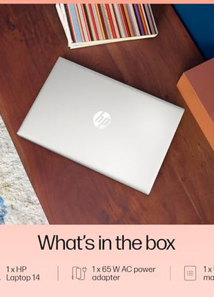 HP 14, 13th Gen Intel Core i5-1334U Laptop (16GB DDR4,512GB SSD) Anti-Glare, Micro-Edge, 14/35.6cm, FHD, Win11, M365 Basic(1yr),Office Home24, Silver,1.4kg, FHD Camera w/Privacy Shutter,ep0340TU 