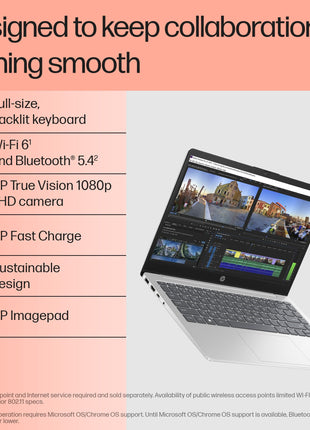 HP 14, 13th Gen Intel Core i5-1334U Laptop (16GB DDR4,512GB SSD) Anti-Glare, Micro-Edge, 14/35.6cm, FHD, Win11, M365 Basic(1yr),Office Home24, Silver,1.4kg, FHD Camera w/Privacy Shutter,ep0340TU 