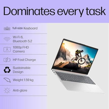 HP 15, 13th Gen Intel Core i3-1315U (8GB DDR4, 512GB SSD) FHD Anti-Glare Micro-Edge, 15.6"/39.6cm, Windows 11, MS Office 21, Grey, 1.59kg, fd0006TU, Intel UHD Graphics, 1080p FHD Camera Laptop 