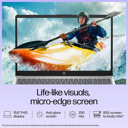 HP 15, 13th Gen Intel Core i3-1315U, 8GB DDR4, 512GB SSD, (Win 11, Office 21, Silver, 1.59kg), Anti-Glare, Micro-Edge, 15.6-inch(39.6cm), FHD Laptop, Intel UHD Graphics, 1080p FHD Camera, fd0186TU 