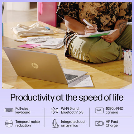 HP 15, 13th Gen Intel Core i3-1315U, 8GB DDR4, 512GB SSD, (Win 11, Office 21, Silver, 1.59kg), Anti-Glare, Micro-Edge, 15.6-inch(39.6cm), FHD Laptop, Intel UHD Graphics, 1080p FHD Camera, fd0186TU 