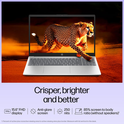 HP 15, 13th Gen Intel Core i3-1315U Laptop (12GB DDR4,512GB SSD) Anti-Glare, Micro-Edge,15.6''/39.6cm, FHD, Win11,M365 Basic(1yr),Office Home24, Silver,1.59kg, FHD Camera w/Privacy Shutter, fd0573TU 
