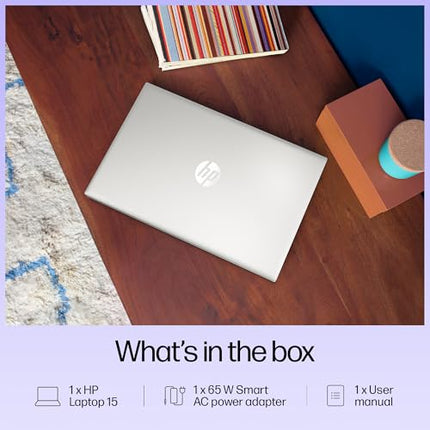 HP 15, 13th Gen Intel Core i3-1315U Laptop (8GB DDR4,512GB SSD) Anti-Glare, Micro-Edge,15.6''/39.6cm, FHD, Win11,M365 Basic(1yr),Office Home24, Silver,1.59kg, FHD Camera w/Privacy Shutter, fd0569TU 