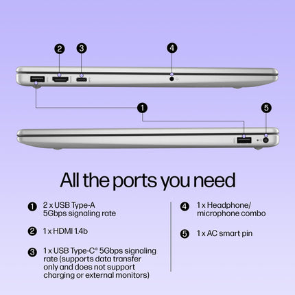 HP 15, 13th Gen Intel Core i3-1315U Laptop (8GB DDR4,512GB SSD) Anti-Glare, Micro-Edge,15.6''/39.6cm, FHD, Win11,M365 Basic(1yr),Office Home24, Silver,1.59kg, FHD Camera w/Privacy Shutter, fd0569TU 