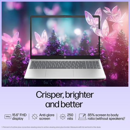 HP 15, 13th Gen Intel Core i3-1315U Laptop (8GB DDR4,512GB SSD) Anti-Glare, Micro-Edge,15.6''/39.6cm, FHD, Win11,M365 Basic(1yr),Office Home24, Silver,1.59kg, FHD Camera w/Privacy Shutter, fd0569TU 