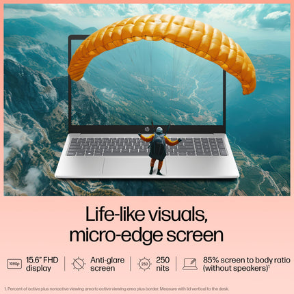 HP 15, 13th Gen Intel Core i5-1334U Laptop(16GB DDR4, 512GB SSD), 15.6"/39.6cm,FHD,Win 11,Office 24,Microsoft 365*, Silver,1.59kg, Iris Xe Graphics, FHD Camera w/Privacy Shutter, Backlit KB, fd0467tu 