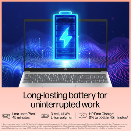 HP 15, 13th Gen Intel Core i5-1335U Laptop (16GB DDR4,512GB SSD) Anti-Glare, Micro-edge,15.6''/39.6cm, FHD, Win11,M365,Office24, Silver,1.59kg, Iris Xe Graphics, FHD Camera w/privacy shutter, fd0577TU 