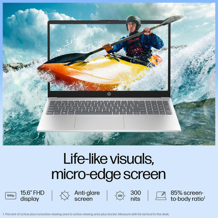 HP 15, Intel Core Ultra 5-125H AI Powered Laptop (16GB RAM, 512GB SSD), IPS, 300nits, 15.6"/39.6cm, FHD, Win 11, Office 2021, Silver, 1.65Kg, Intel Arc Graphics, FHD Camera, Backlit KB, fd1099TU 