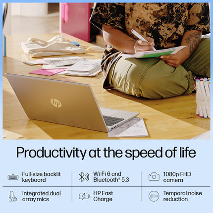 HP 15, Intel Core Ultra 5-125H AI Powered Laptop (16GB RAM, 512GB SSD), IPS, 300nits, 15.6"/39.6cm, FHD, Win 11, Office 2021, Silver, 1.65Kg, Intel Arc Graphics, FHD Camera, Backlit KB, fd1099TU 