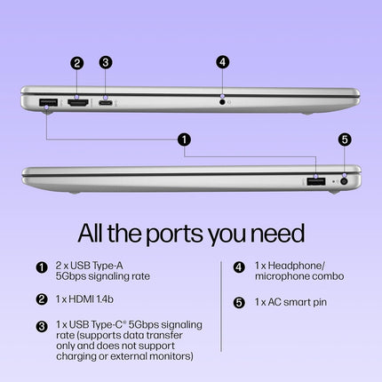 HP 15, Intel Core i3-1315U-13th Gen Laptop (8GB DDR4 Ram,512GB SSD) Anti-Glare, Micro-Edge,15.6'' FHD, Win11,M365 Basic(1yr),Office Home24, Silver,1.59kg, FHD 15-FD0569TU/FD0129TU 