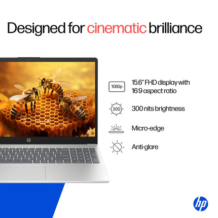 HP 15, Intel Ultra 5 125H, 12 Tops (32GB DDR5, 1TB SSD) FHD, IPS, 15.6''/39.6cm, Win11, M365 Basic(1yr)*Office24, Silver, 1.65kg, fd1279TU, Intel Arc Graphics, FHD Camera, Backlit, AI Powered Laptop 