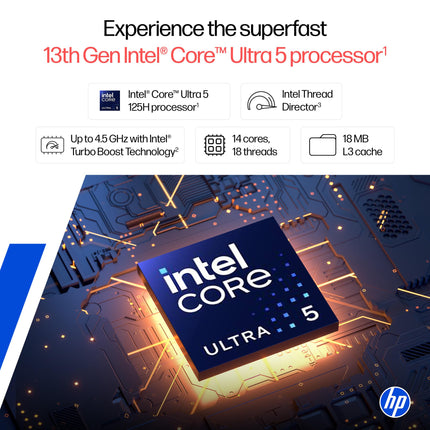 HP 15, Intel Ultra 5 125H, 12 Tops (32GB DDR5, 1TB SSD) FHD, IPS, 15.6''/39.6cm, Win11, M365 Basic(1yr)*Office24, Silver, 1.65kg, fd1279TU, Intel Arc Graphics, FHD Camera, Backlit, AI Powered Laptop 