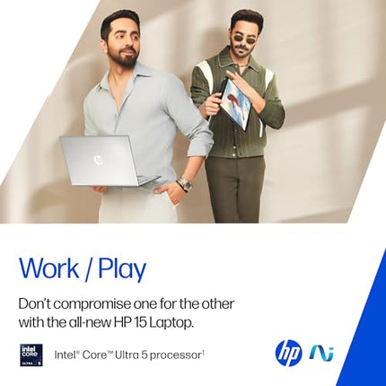 HP 15,Intel Ultra 5 125H (16GB DDR5, 1TB SSD) FHD, IPS, 15.6''/39.6cm, Win11, M365 Basic(1yr)*Office24, Silver, 1.65kg, fd1354TU, Intel Arc Graphics, FHD Camera w/Shutter, AI Powered Laptop 