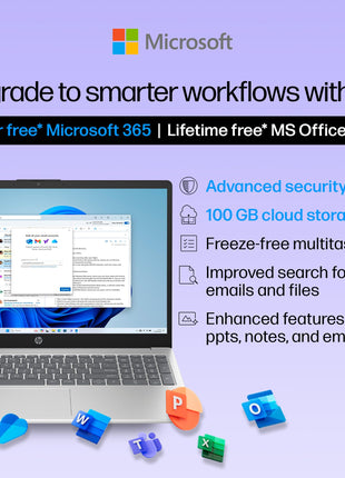 HP 15, 13th Gen Intel Core i3-1315U Laptop (8GB DDR4,512GB SSD) Anti-Glare, Micro-Edge,15.6''/39.6cm, FHD, Win11,M365 Basic(1yr),Office Home24, Silver,1.59kg, FHD Camera w/Privacy Shutter, fd0569TU 