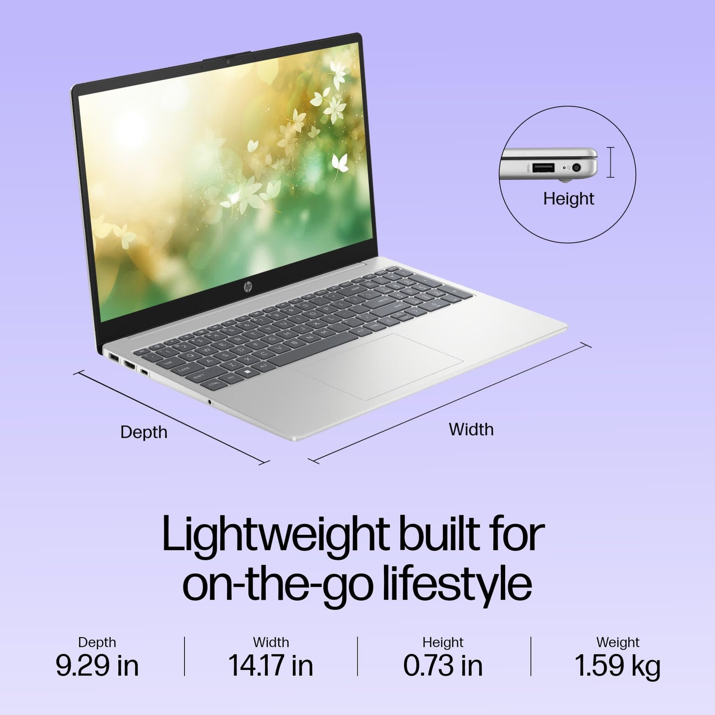 HP 15, 13th Gen Intel Core i3-1315U, 8GB DDR4, 512GB SSD, (Win 11, Office 21, Silver, 1.59kg), Anti-Glare, Micro-Edge, 15.6-inch(39.6cm), FHD Laptop, Intel UHD Graphics, 1080p FHD Camera, fd0186TU 