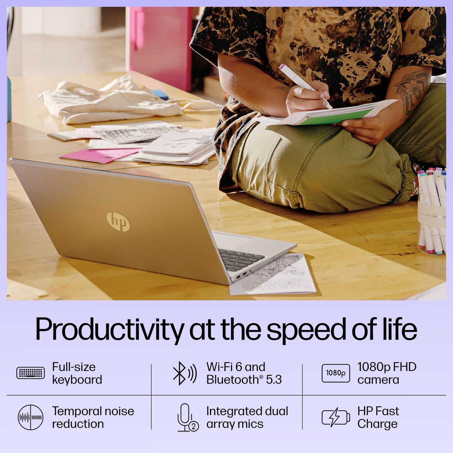 HP 15, 13th Gen Intel Core i3-1315U, 8GB DDR4, 512GB SSD, (Win 11, Office 21, Silver, 1.59kg), Anti-Glare, Micro-Edge, 15.6-inch(39.6cm), FHD Laptop, Intel UHD Graphics, 1080p FHD Camera, fd0186TU 