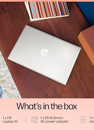 HP 15, 13th Gen Intel Core i5-1335U Laptop (16GB DDR4,512GB SSD) Anti-Glare, Micro-edge,15.6''/39.6cm, FHD, Win11,M365,Office24, Silver,1.59kg, Iris Xe Graphics, FHD Camera w/privacy shutter, fd0577TU 