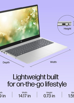 HP 15, 13th Gen Intel Core i3-1315U (8GB DDR4, 512GB SSD) FHD Anti-Glare Micro-Edge, 15.6"/39.6cm, Windows 11, MS Office 21, Grey, 1.59kg, fd0006TU, Intel UHD Graphics, 1080p FHD Camera Laptop 