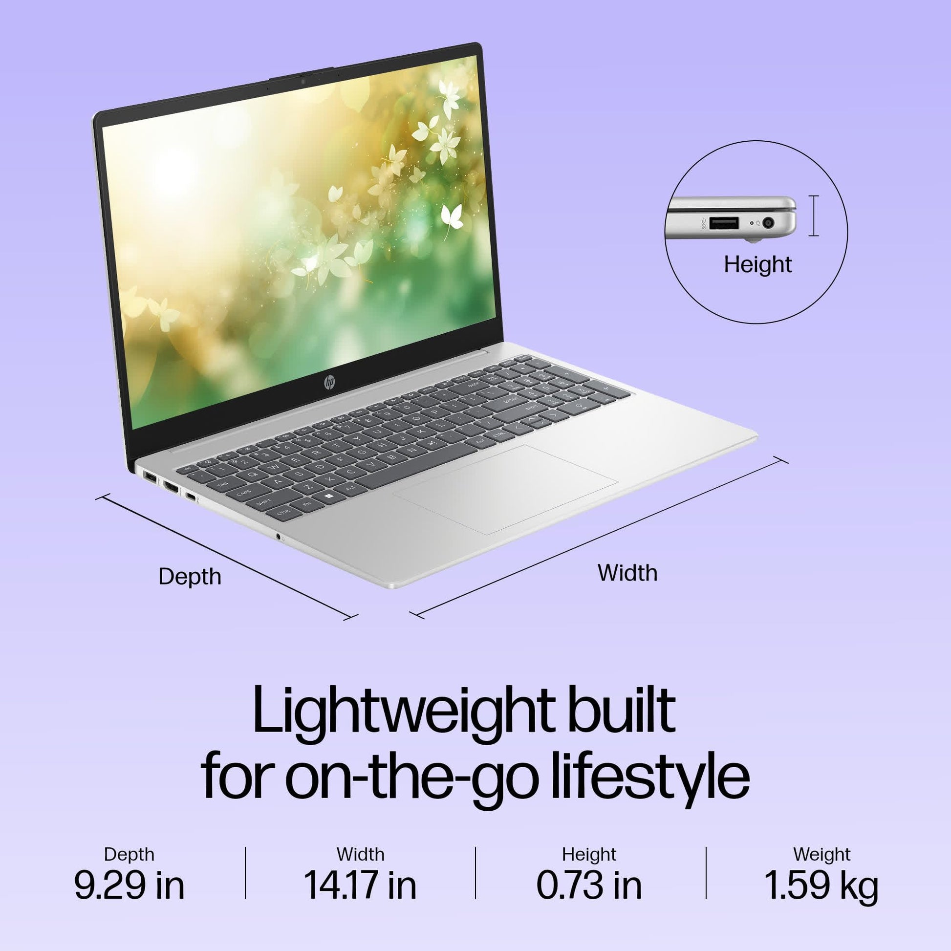 HP 15, 13th Gen Intel Core i3-1315U (8GB DDR4, 512GB SSD) FHD Anti-Glare Micro-Edge, 15.6"/39.6cm, Windows 11, MS Office 21, Grey, 1.59kg, fd0006TU, Intel UHD Graphics, 1080p FHD Camera Laptop 