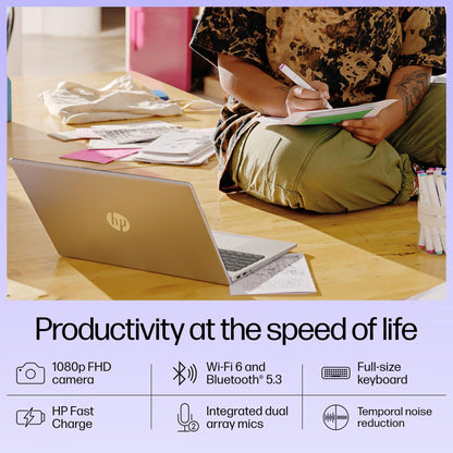 HP 15, 13th Gen Intel Core i3-1315U (8GB DDR4, 512GB SSD) FHD Anti-Glare Micro-Edge, 15.6"/39.6cm, Windows 11, MS Office 21, Grey, 1.59kg, fd0006TU, Intel UHD Graphics, 1080p FHD Camera Laptop 