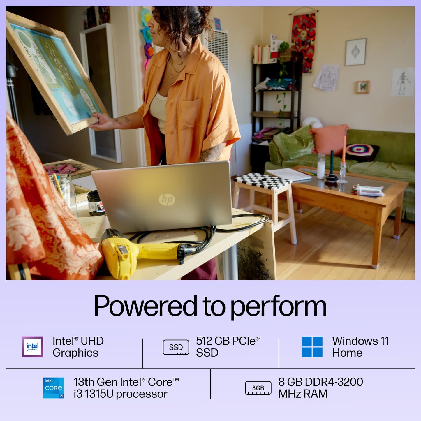 HP 15, 13th Gen Intel Core i3-1315U (8GB DDR4, 512GB SSD) FHD Anti-Glare Micro-Edge, 15.6"/39.6cm, Windows 11, MS Office 21, Grey, 1.59kg, fd0006TU, Intel UHD Graphics, 1080p FHD Camera Laptop 