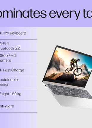 HP 15, 13th Gen Intel Core i3-1315U (8GB DDR4, 512GB SSD) FHD Anti-Glare Micro-Edge, 15.6"/39.6cm, Windows 11, MS Office 21, Grey, 1.59kg, fd0006TU, Intel UHD Graphics, 1080p FHD Camera Laptop 