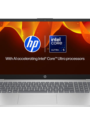 HP 15, Intel Core Ultra 5-125H AI Powered Laptop (16GB RAM, 512GB SSD), IPS, 300nits, 15.6"/39.6cm, FHD, Win 11, Office 2021, Silver, 1.65Kg, Intel Arc Graphics, FHD Camera, Backlit KB, fd1099TU 