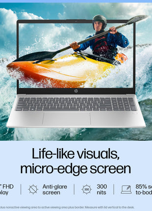 HP 15, Intel Core Ultra 5-125H AI Powered Laptop (16GB RAM, 512GB SSD), IPS, 300nits, 15.6"/39.6cm, FHD, Win 11, Office 2021, Silver, 1.65Kg, Intel Arc Graphics, FHD Camera, Backlit KB, fd1099TU 