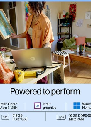 HP 15, Intel Core Ultra 5-125H AI Powered Laptop (16GB RAM, 512GB SSD), IPS, 300nits, 15.6"/39.6cm, FHD, Win 11, Office 2021, Silver, 1.65Kg, Intel Arc Graphics, FHD Camera, Backlit KB, fd1099TU 