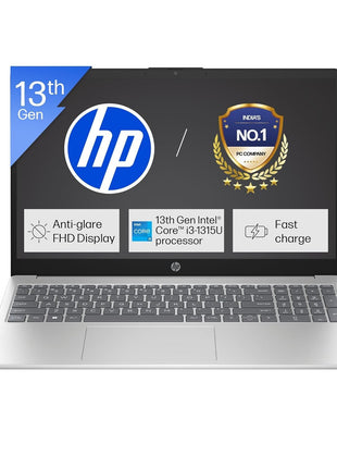 HP 15, Intel Core i3-1315U-13th Gen Laptop (8GB DDR4 Ram,512GB SSD) Anti-Glare, Micro-Edge,15.6'' FHD, Win11,M365 Basic(1yr),Office Home24, Silver,1.59kg, FHD 15-FD0569TU/FD0129TU 