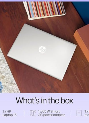 HP 15, Intel Core i3-1315U-13th Gen Laptop (8GB DDR4 Ram,512GB SSD) Anti-Glare, Micro-Edge,15.6'' FHD, Win11,M365 Basic(1yr),Office Home24, Silver,1.59kg, FHD 15-FD0569TU/FD0129TU 