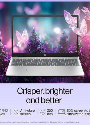 HP 15, Intel Core i3-1315U-13th Gen Laptop (8GB DDR4 Ram,512GB SSD) Anti-Glare, Micro-Edge,15.6'' FHD, Win11,M365 Basic(1yr),Office Home24, Silver,1.59kg, FHD 15-FD0569TU/FD0129TU 