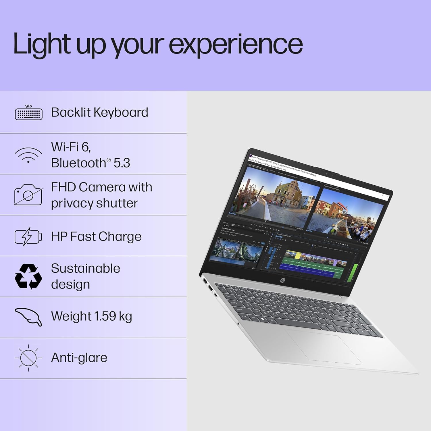 HP 15, Intel Core i3-1315U-13th Gen Laptop (8GB DDR4 Ram,512GB SSD) Anti-Glare, Micro-Edge,15.6'' FHD, Win11,M365 Basic(1yr),Office Home24, Silver,1.59kg, FHD 15-FD0569TU/FD0129TU 