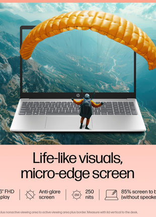 HP 15, 13th Gen Intel Core i5-1334U Laptop (16GB DDR4,1TB SSD) Anti-Glare, Micro-Edge,15.6''/39.6cm, FHD, Win11, M365 Basic(1yr),Office Home24, Silver,1.59kg, Iris Xe, FHD Camera w/Shutter, FD0552TU 