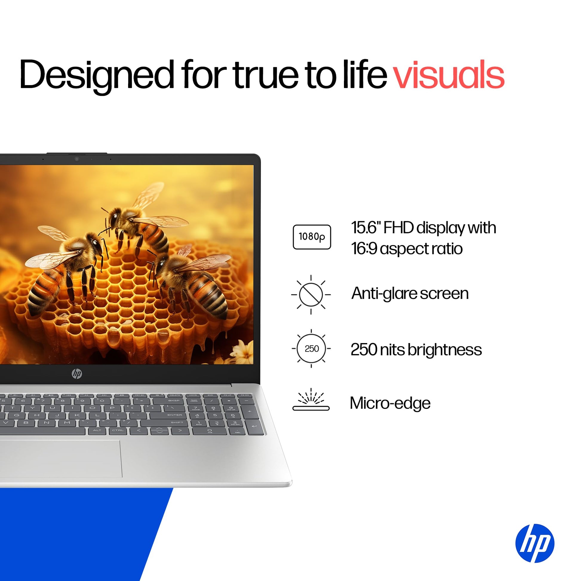 HP 15 Laptop Ryzen 3 7320U 8GB RAM 512GB SSD 15.6in Silver 