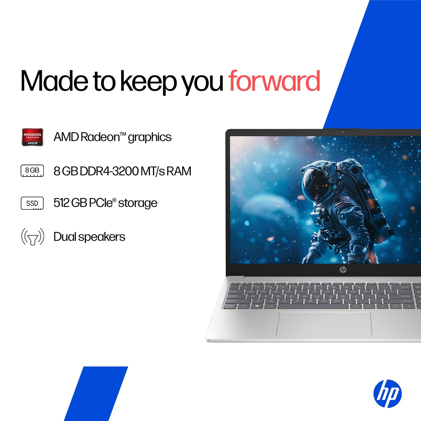 HP 15 Laptop Ryzen 3 7320U 8GB RAM 512GB SSD 15.6in Silver 
