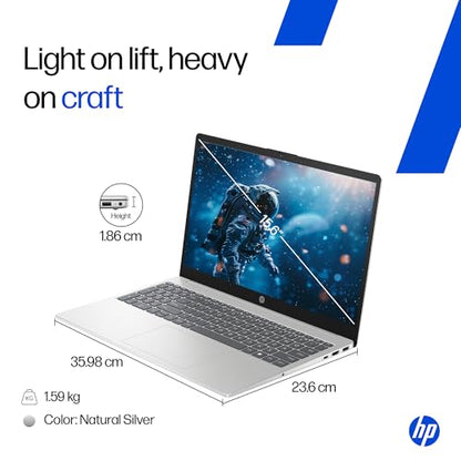 HP 15, AMD Ryzen 7 5825U (16GB DDR4, 512GB SSD) FHD, Anti-Glare, Micro-Edge,15.6''/39.6cm, Win11, M365(1yr)* Office24, Silver, 1.59kg, fc0476AU, Radeon Graphics, FHD Camera w/Shutter, Backlit Laptop 