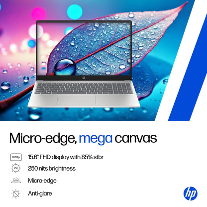 HP 15, AMD Ryzen 7 5825U (16GB DDR4, 512GB SSD) FHD, Anti-Glare, Micro-Edge,15.6''/39.6cm, Win11, M365(1yr)* Office24, Silver, 1.59kg, fc0476AU, Radeon Graphics, FHD Camera w/Shutter, Backlit Laptop 