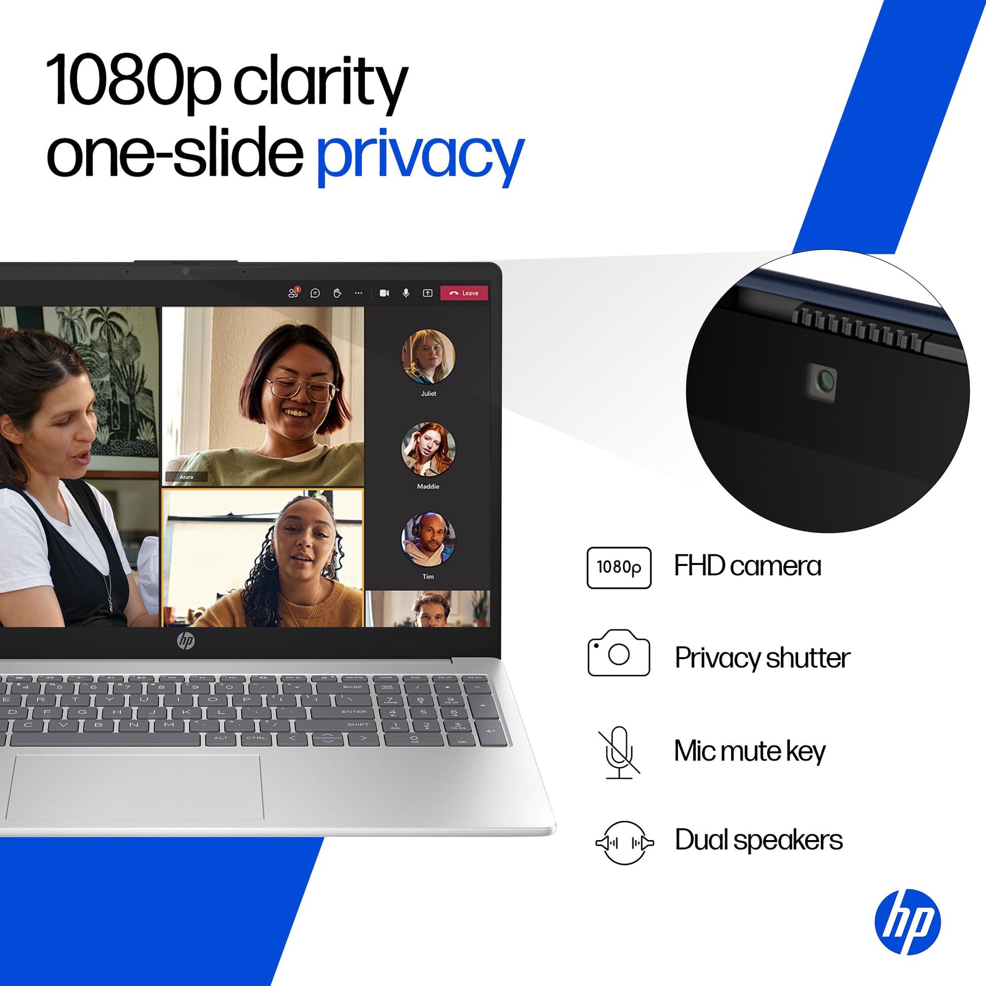 HP 15, AMD Ryzen 7 7735HS (16GB DDR5,512GB SSD) FHD, Anti-Glare, Micro-Edge, 15.6''/39.6cm, Win11, M365 Basic(1yr)* Office24, Silver, 1.59kg, fc1038AU, AMD Radeon FHD Camera w/Shutter, Backlit Laptop 