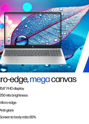 HP 15, AMD Ryzen 7 7735HS (16GB DDR5,512GB SSD) FHD, Anti-Glare, Micro-Edge, 15.6''/39.6cm, Win11, M365 Basic(1yr)* Office24, Silver, 1.59kg, fc1038AU, AMD Radeon FHD Camera w/Shutter, Backlit Laptop 